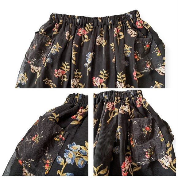 COMME DES GARÇONS Tricot Floral Print/Cable knit Midi Skirt, One size - Picture 12 of 16